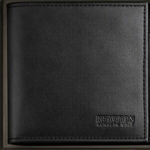 Kenneth Cole Men Bifold Wallet Black Leather Slim Card Holder Luxury Gift Travel